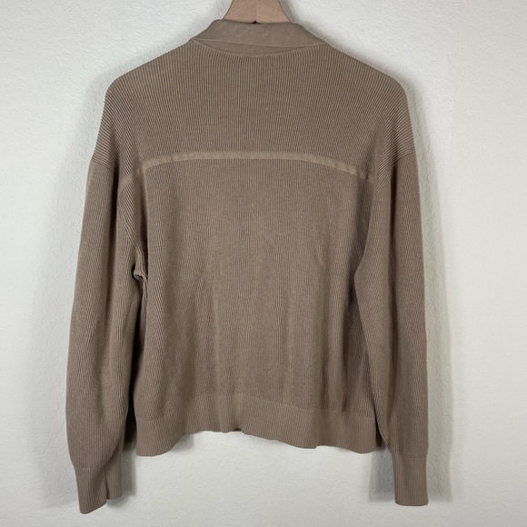 CLOSED Cashmere Cropped Ribbed Cardigan Sweater Tan Size XL - Picture 6 of 10